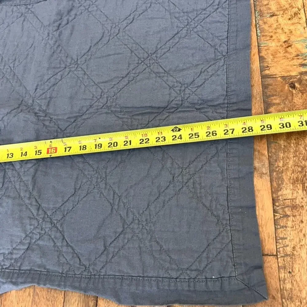 Threshold Gray Cotton Linen Blend Quilted Standard Pillow Shams Set Of 2